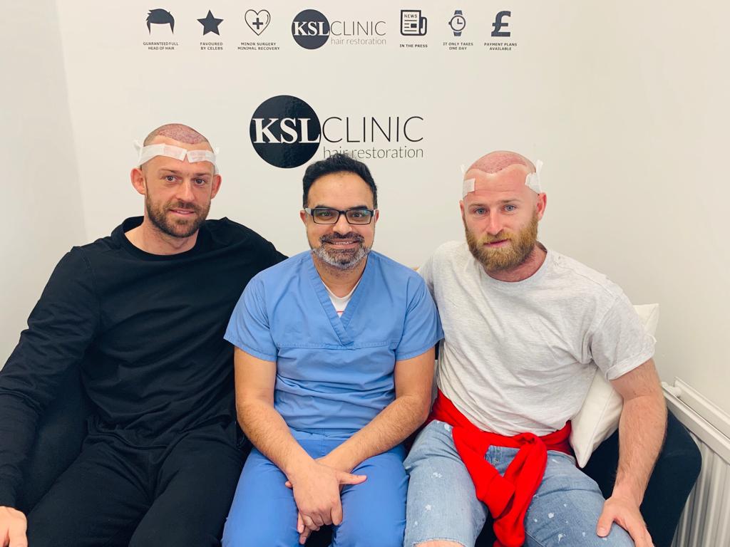 our surgeon performing two hair transplants in manchester